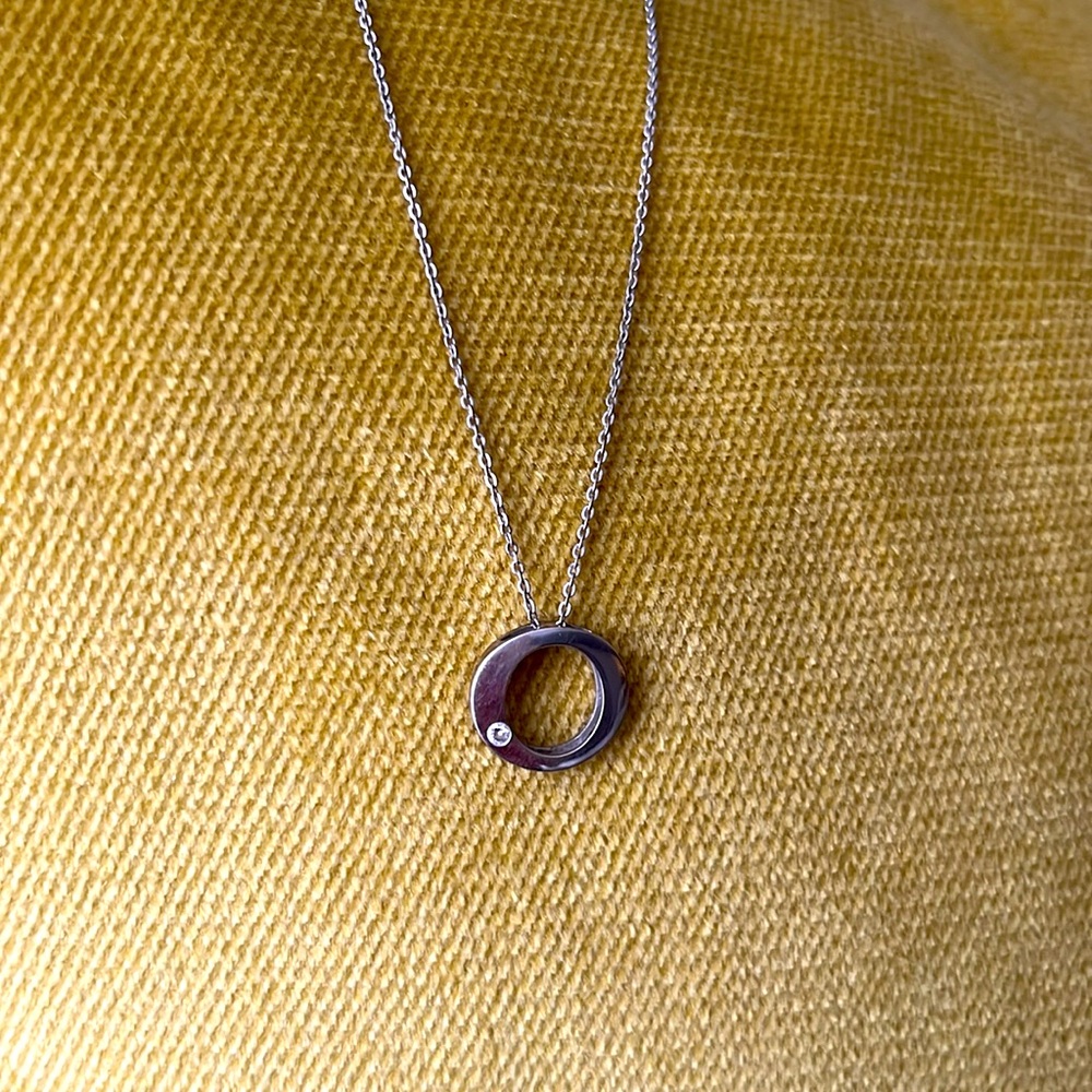 White Gold Diamond Circle Necklace
